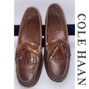 Cole Haan ~ Tassel Loafers ~ Brown leather ~ Men’s size 8.5 ~ EUC